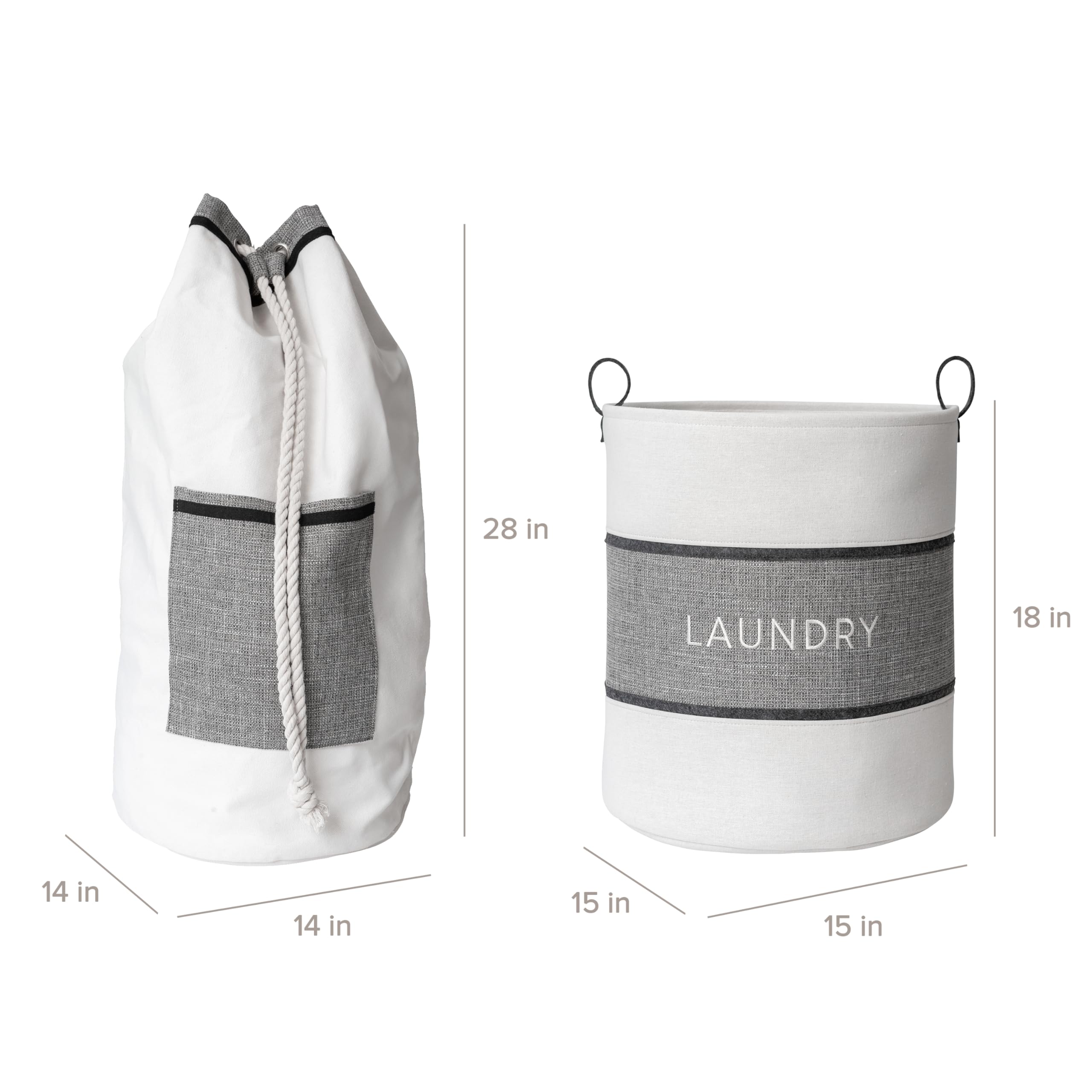 Amazon.com: RGI Home 2-Piece Laundry Bag and Basket Set with Easy