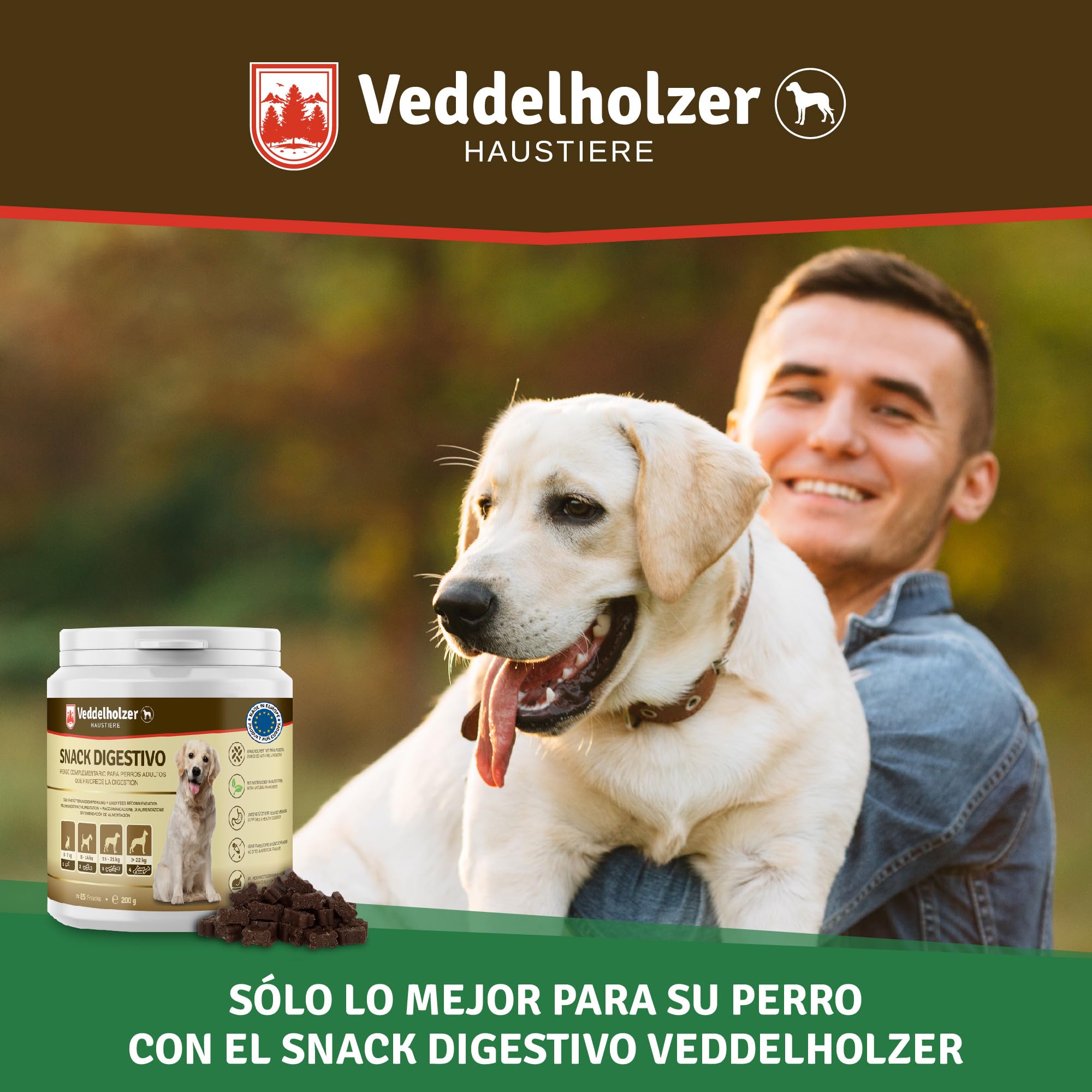 Veddelholzer Perro Trata probióticos digestivo Snack para Perros Accesorios para Construir la Flora intestinal del Perro Trata de como un complemento alimenticio con Ingredientes Naturales