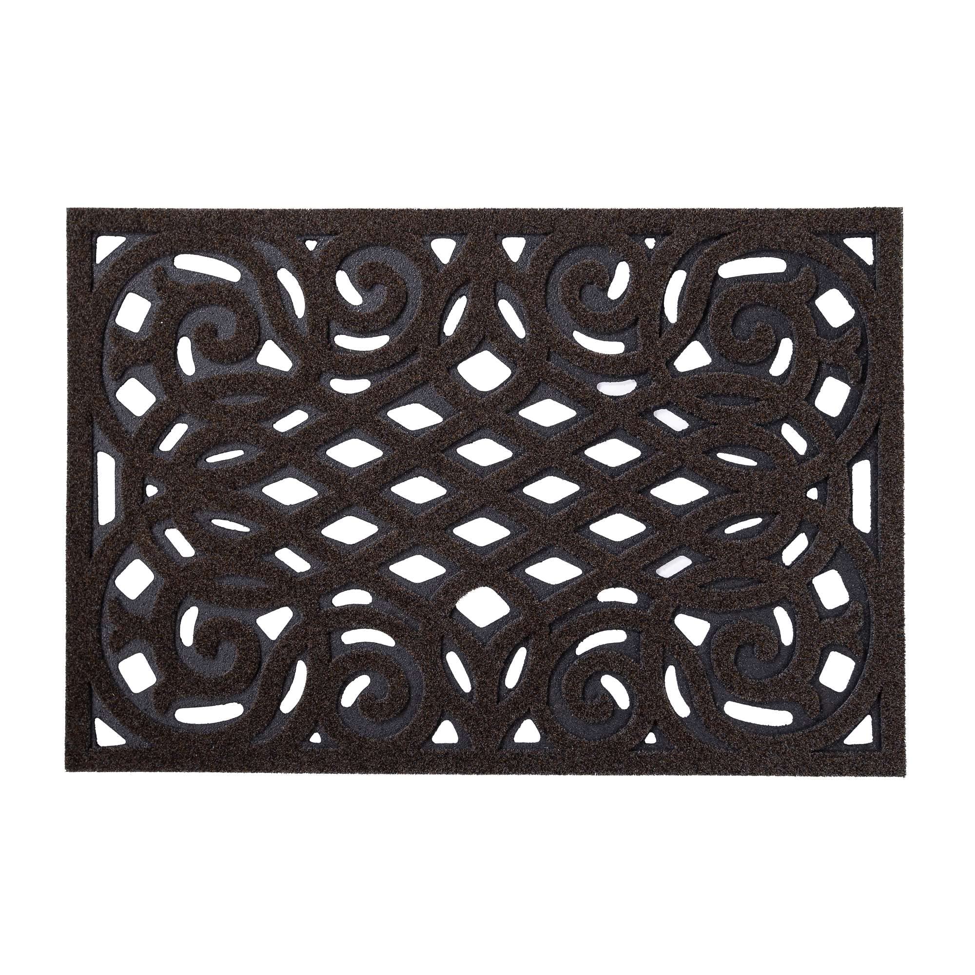Nicoman Outdoor Doormat Decorative Stair Mats Heavy Duty Drainage Dirt Trapper Porch Rubber Skid Proof Anti Slip - (Medium, Chocolate, 75 x 44cm)