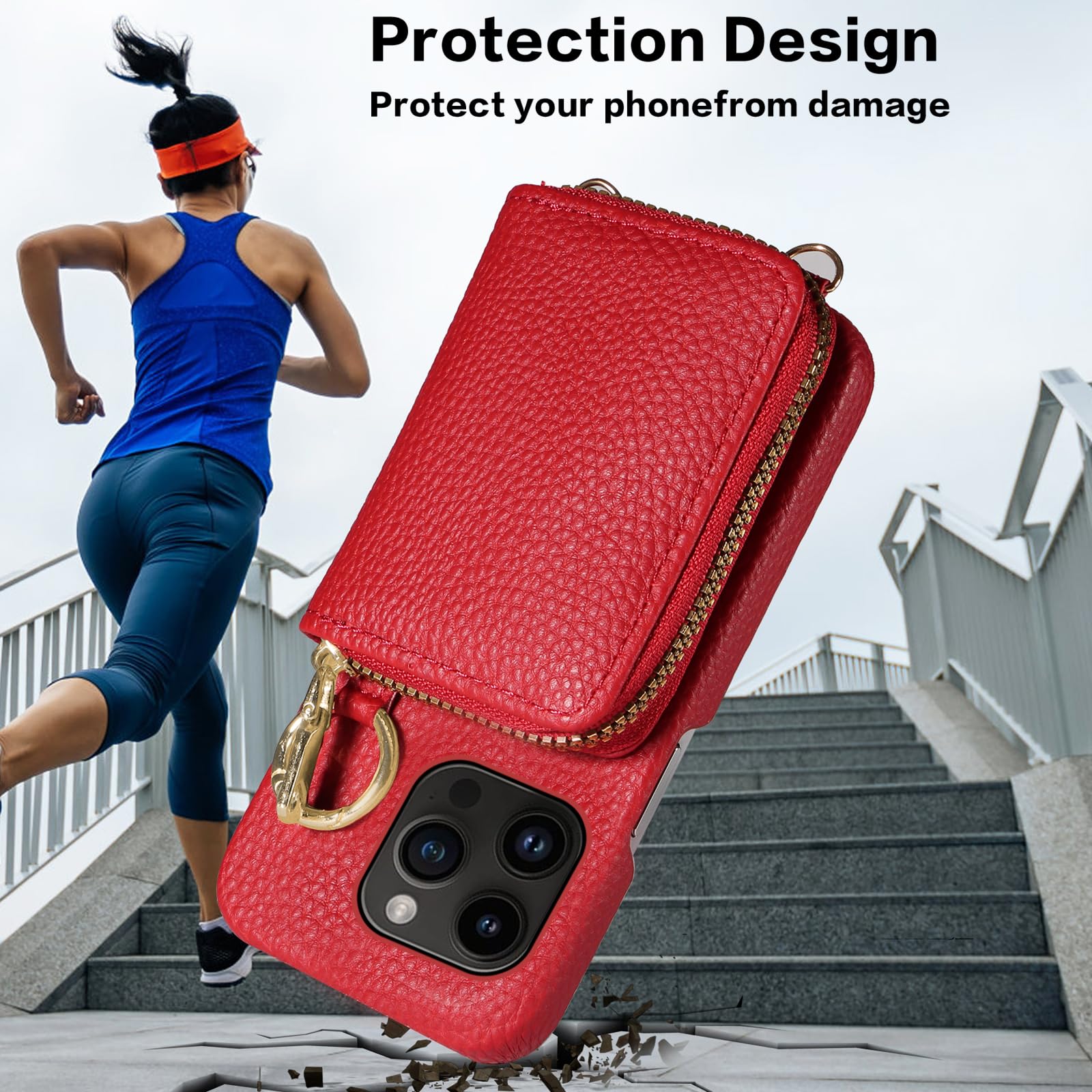 Organ - Custodia a portafoglio con cerniera per iPhone 16 Pro Max da