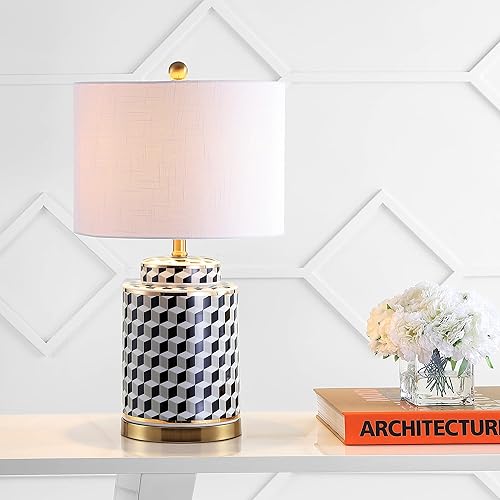 Miniatura 2 de JONATHAN Y JYL3048A Ellie - Lámpara de mesa LED de cerámica y metal de 24.5 pulgadas, lámpara de mesa de noche de transición contemporánea para