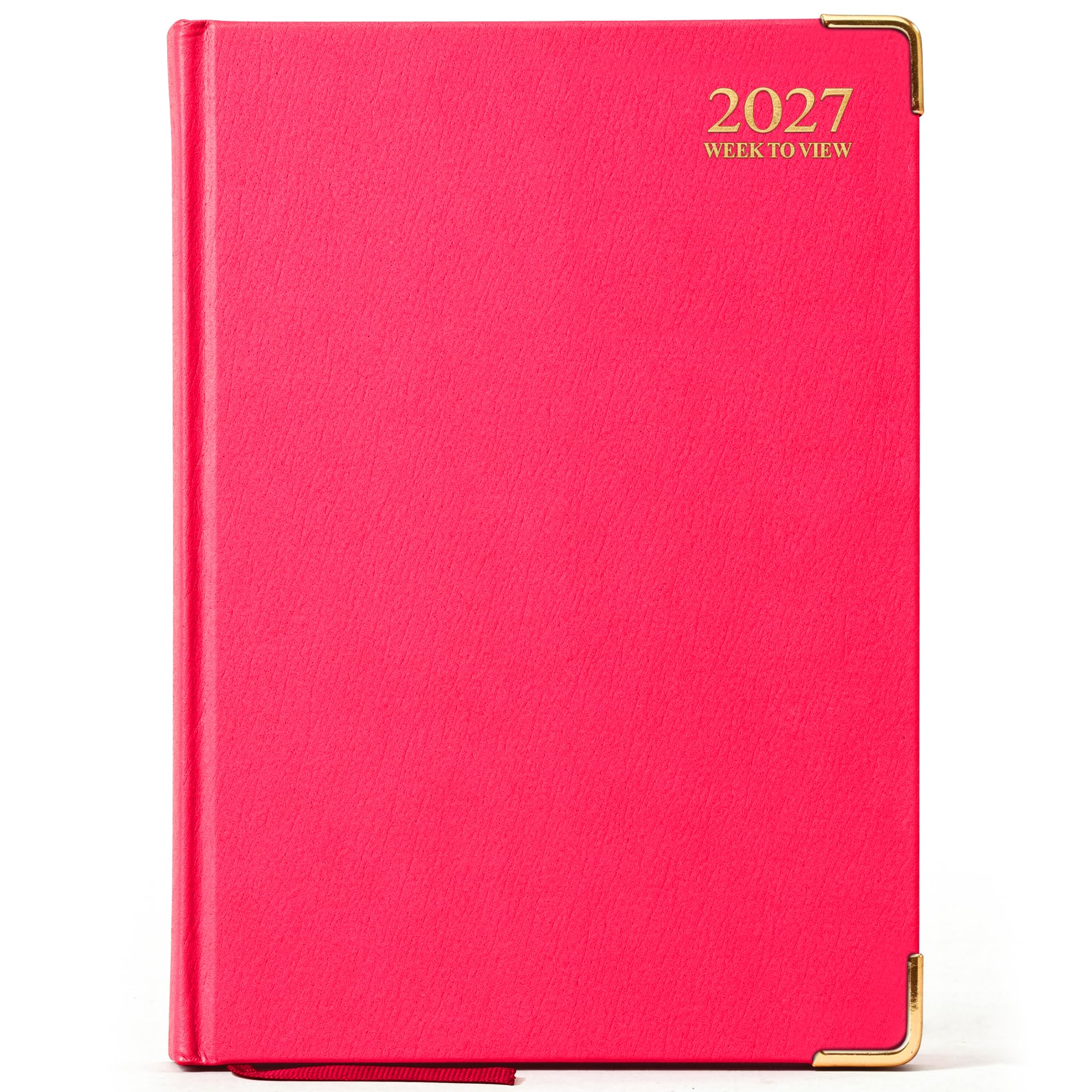 G4GADGET A4 2027 Week To View Pink Diary Gilt Edges Hardback