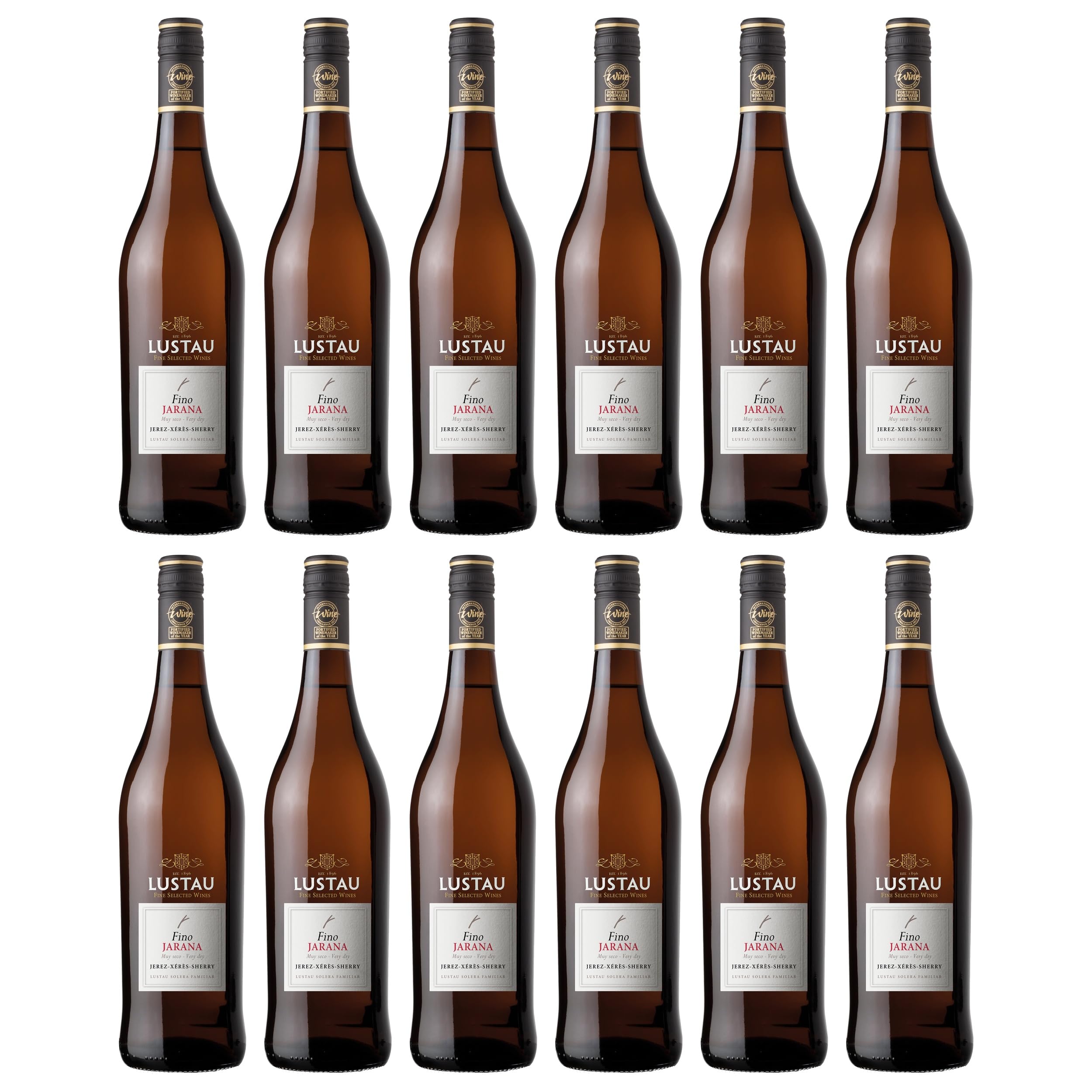 Lustau Solera Familiar Fino Jarana Sherry Trocken Spanien inkl. FeinWert E-Book (12 x 0.75 l)