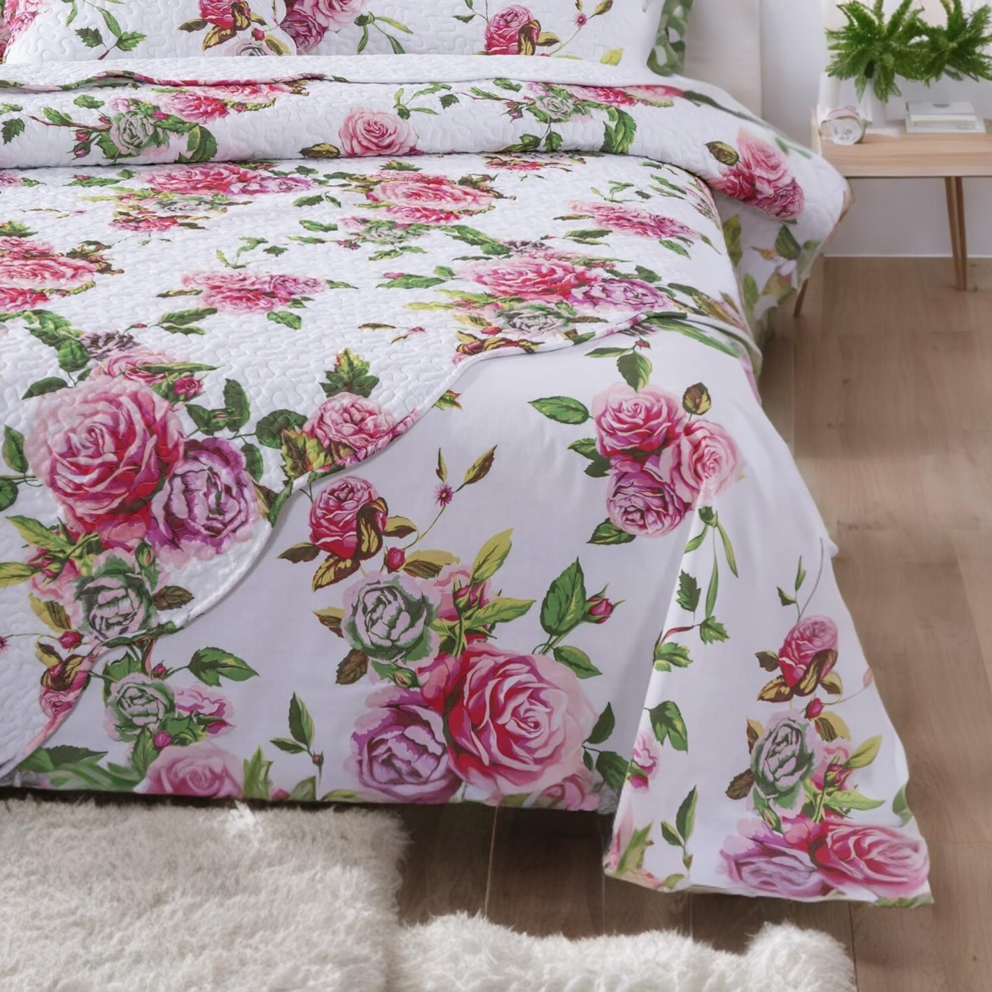 Amazon.com: DaDa Bedding Romantic Roses Floral Flat Sheet Only w/ 1 ...