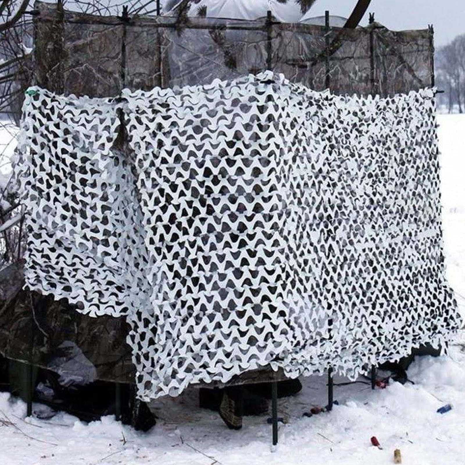 Rete Mimetica Bianca,Rete Ombreggiante Decorativa Per Giardino,Rete Mimetica Camouflage Da Caccia,Rete Militare,Leggera e Resistente,Rete Mimetica Per Protezione Solare,White-9x10m(29.5*32.8ft)