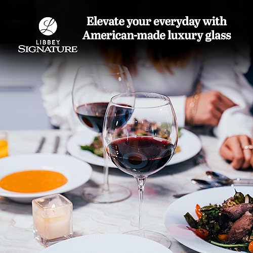 Vista 37 de Libbey Signature - Juego de 12 copas de vino rojo y blanco, elegantes, aptas para lavavajillas, copas de vino de fiesta para cumpleaños, bodas y más