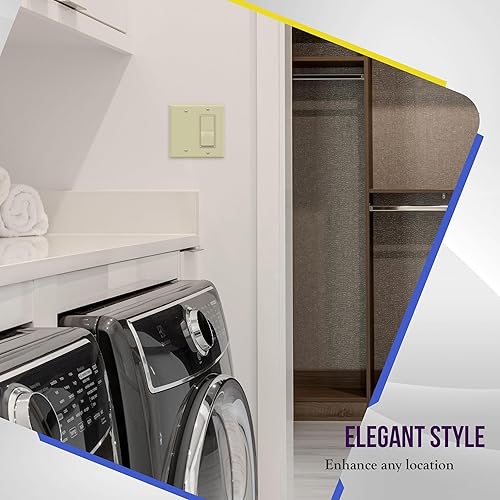 Miniatura 6 de ENERLITES Combination Decorator RockerBlank Outlet Placa de pared, tamaño estándar, cubierta de interruptor de luz de 4.50 x 4.57 pulgadas, cubierta