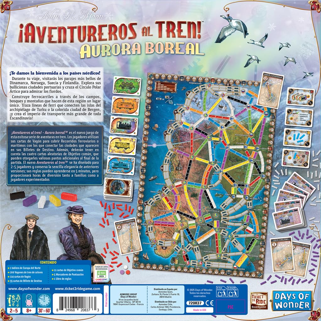 Asmodee Days of Wonder ¡Aventureros al Tren! Aurora Boreal