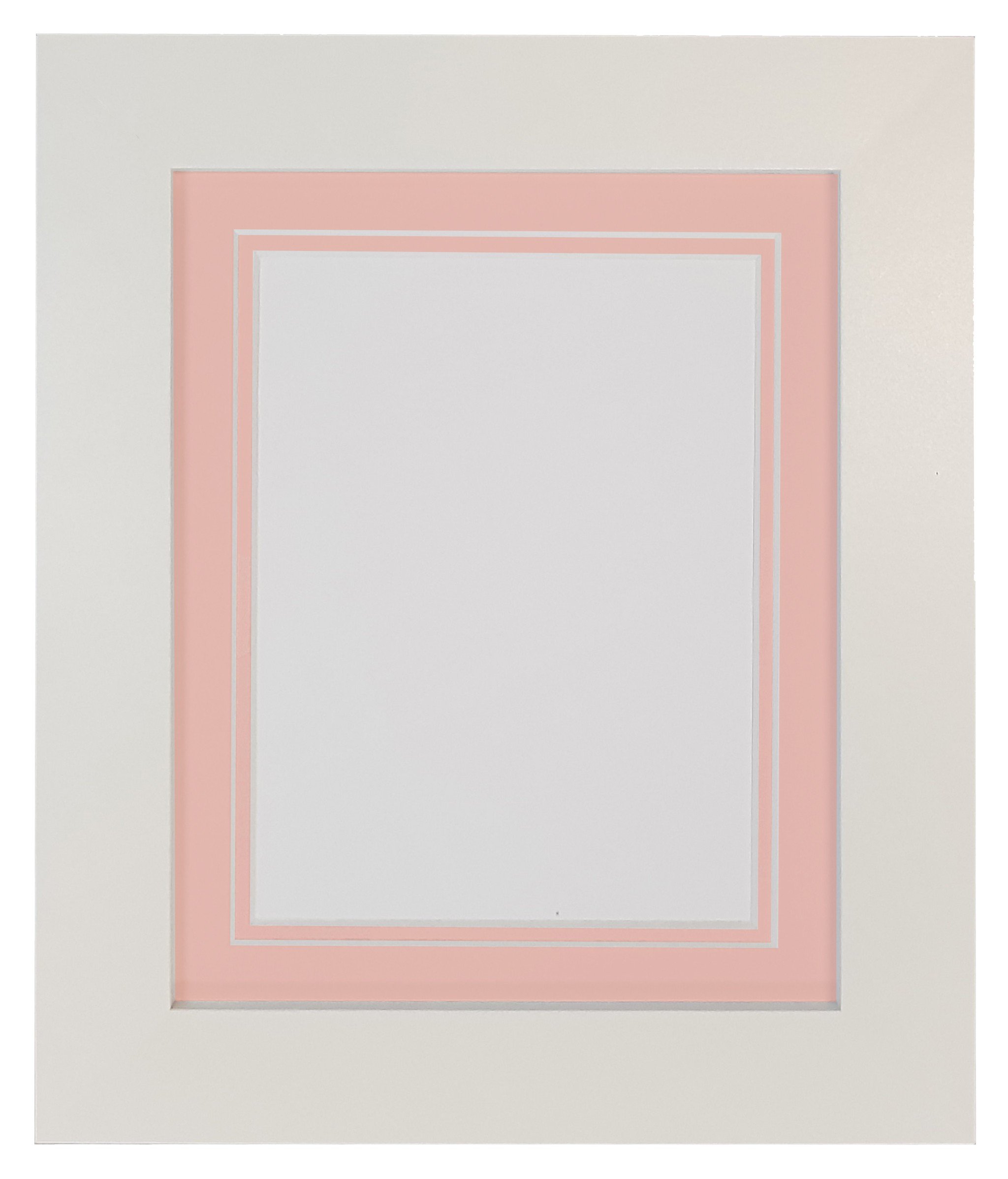 Metro White Photo Picture Poster Frame with Double Pink Mount 40 x 40 cm for Image Size 30 x 30 cm โ image 1