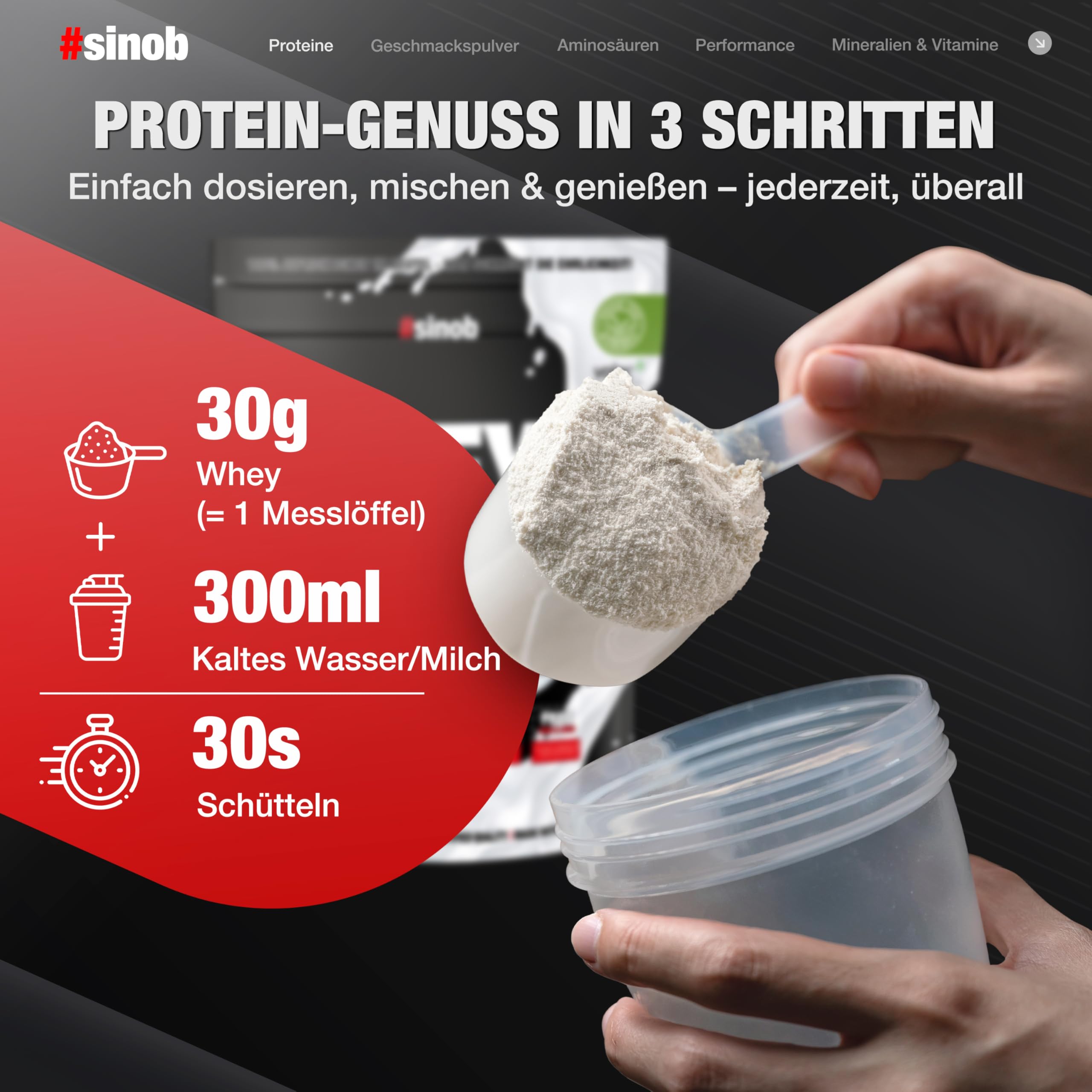 #sinob Honest Whey Vanilla Icecream 820 g | Grass Fed Whey Protein Pulver | Aus irischer Weidemilch | Mit Sonnenblumenlecithin statt Sojalecithin