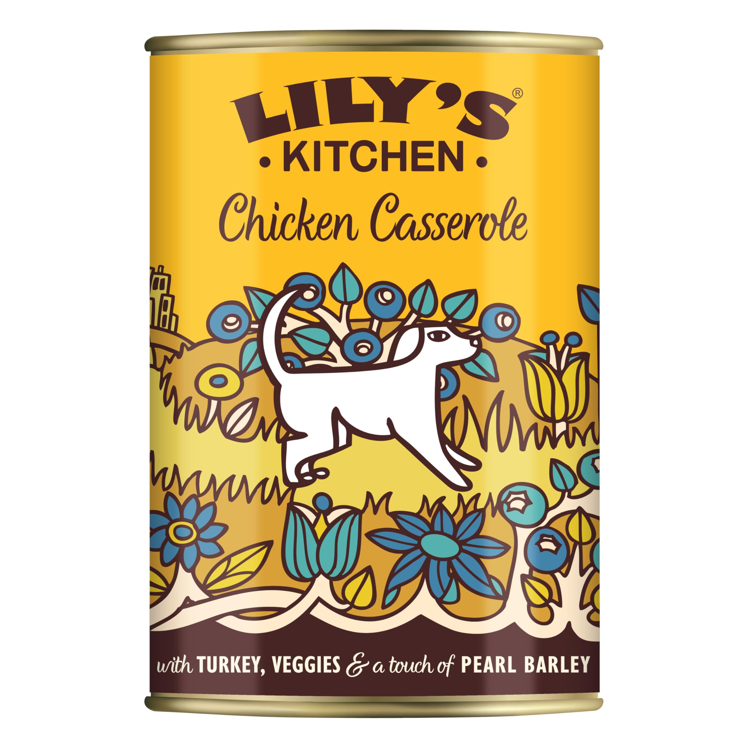 Lily's Kitchen Elaborado con Ingredientes Naturales Lata de alimento húmedo para Perros Adultos Cazuela de Pollo y Pavo 6 x 400g