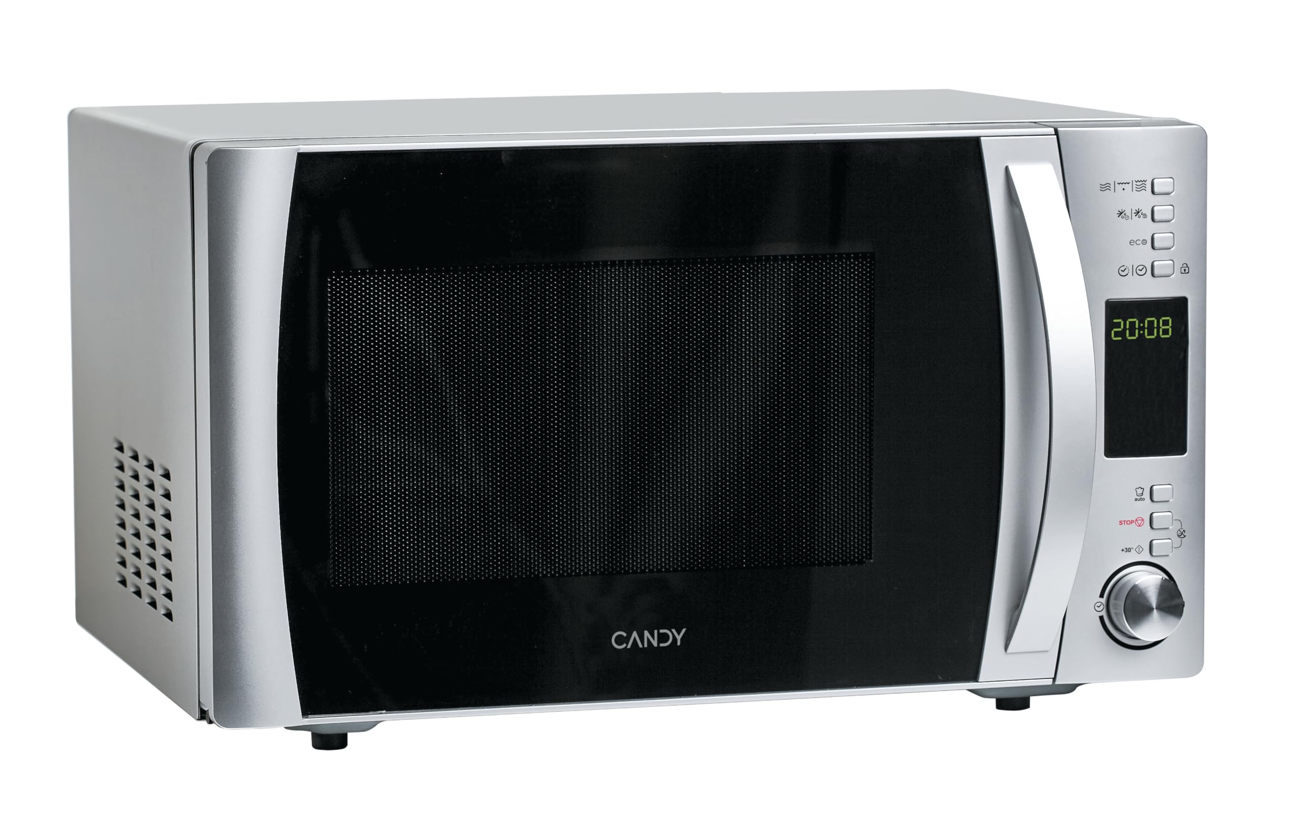 Candy COOKinAPP Forno a Microonde con Grill, 25 Litri, 900W, 40 Programmi, App Simply-Fi, Funzione ECO, Programma Defrost, Child Lock, Libera Installazione, 51,3 x 42,9 x 30,7 cm, Inox - CMXG25DCS