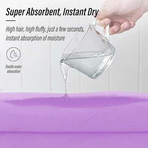 Miniatura 3 de MOONQUEEN - Juego de toallas ultra suaves y de secado rápido, 2 toallas de baño, 2 toallas de mano, 2 toallas pequeñas, microfibra coral altamente