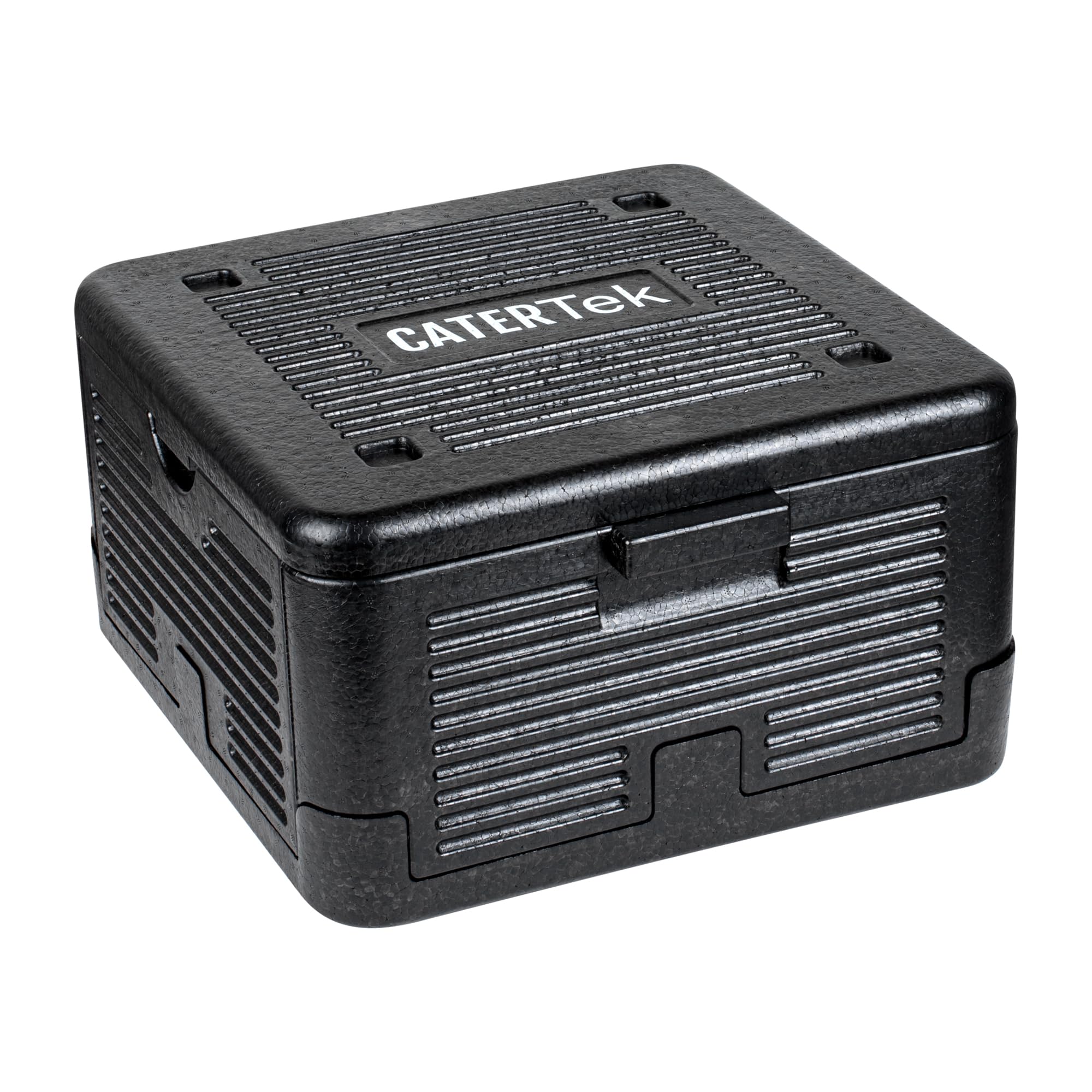 Restaurantware-Cater Tek 14 Quart Catering Hot Box, 1 Top Load Insulated Food Pan Carrier - Holds 1 Full Size 8” Deep Pan, Collapsible, Black EPP Plastic Food Box with Handles, Portable, for Buffet