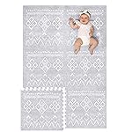 Lillefolk Baby Play Mat for Floor - 4x6ft Gray | Soft Non Toxic Premium EVA Foam Tiles for Tummy Time, Crawling & Playroom - Waterproof Interlocking Floor Mat for Babies & Toddlers (6 Tiles)