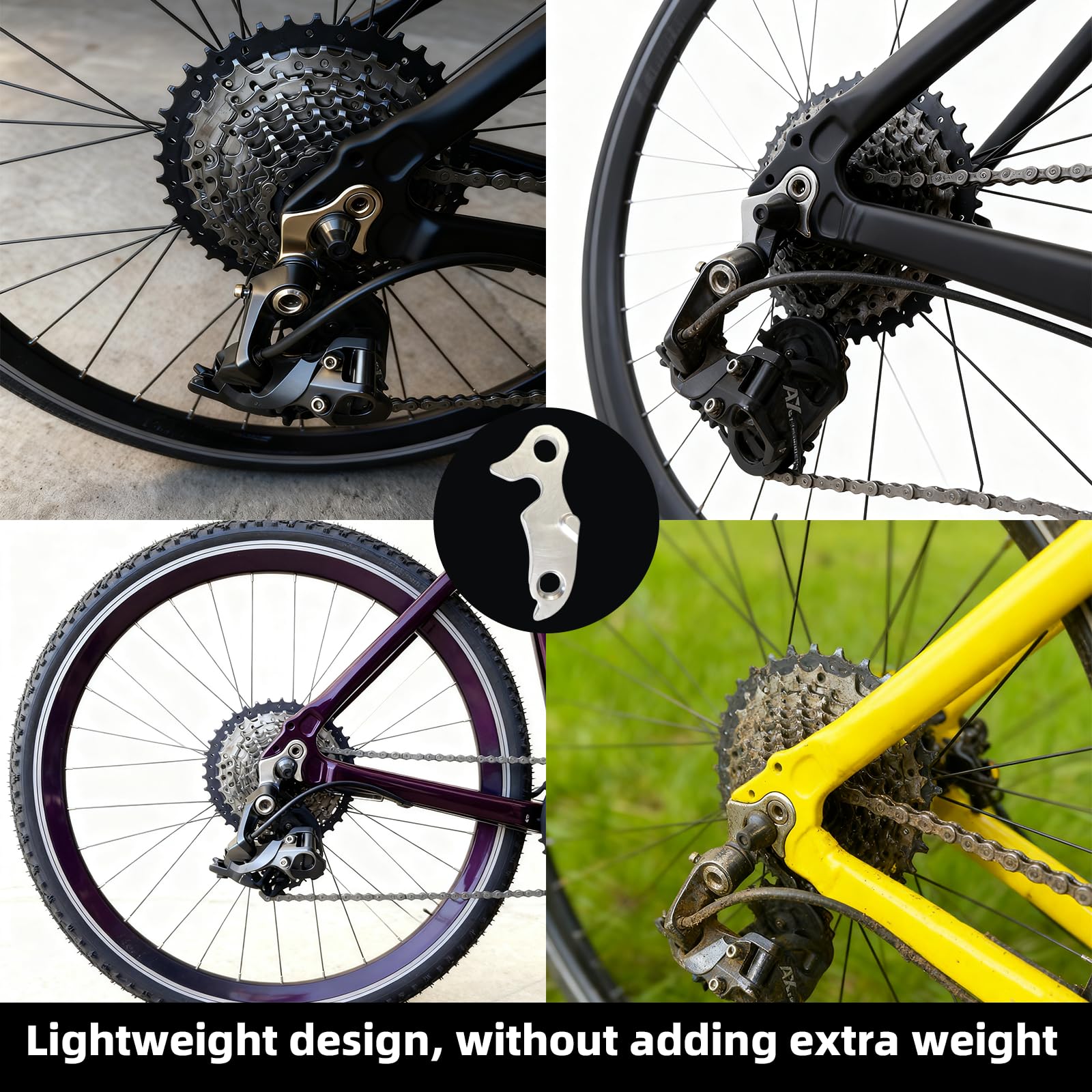 2 Kit Adaptador Desviador Cambio Trasera Gancho Cambio Bicicleta Aleación De Aluminio Patilla De Cambio Trasera De Bicicleta Engranaje Trasero