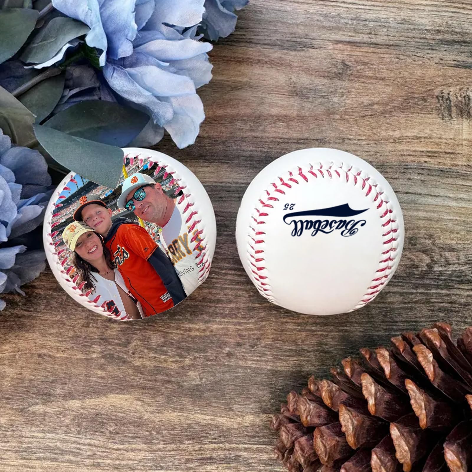 WBW Personalisierter Baseball mit Foto & Text – Einzigartiges Erinnerungsstück Geschenk für Freund, Sohn oder Trainer Vatertag, Valentinstag oder zur Abschlussfeier