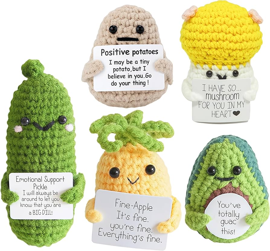 Amazon.com: 5PCS Cute Positive Crochet Animals, Emotional Support