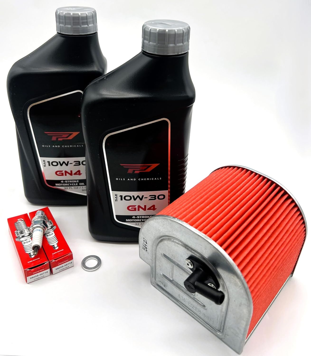 Motorcycle Oil Change Service Kit Compatible with Honda Rebel 250 CMX250C 1996–2016 – Oil, Filter, Spark Plugs, Crush Washer