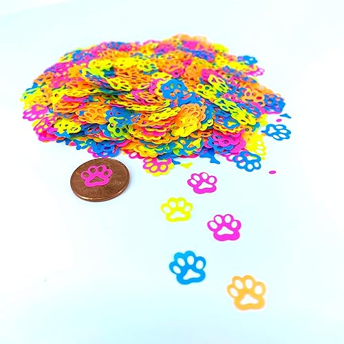 Estampado de patas de neón con forma de purpurina para amantes de los perros, mascota de pata de cachorro para vasos, arte de uñas, manualidades y