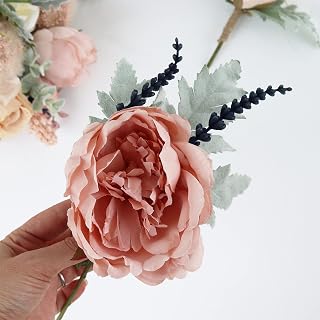 Large Peony Buttonhole Or Corsage | Artificial Wedding Buttonhole | Silk Flowers Wedding Boutonniere | Handmade Wedding Eternal Flowers