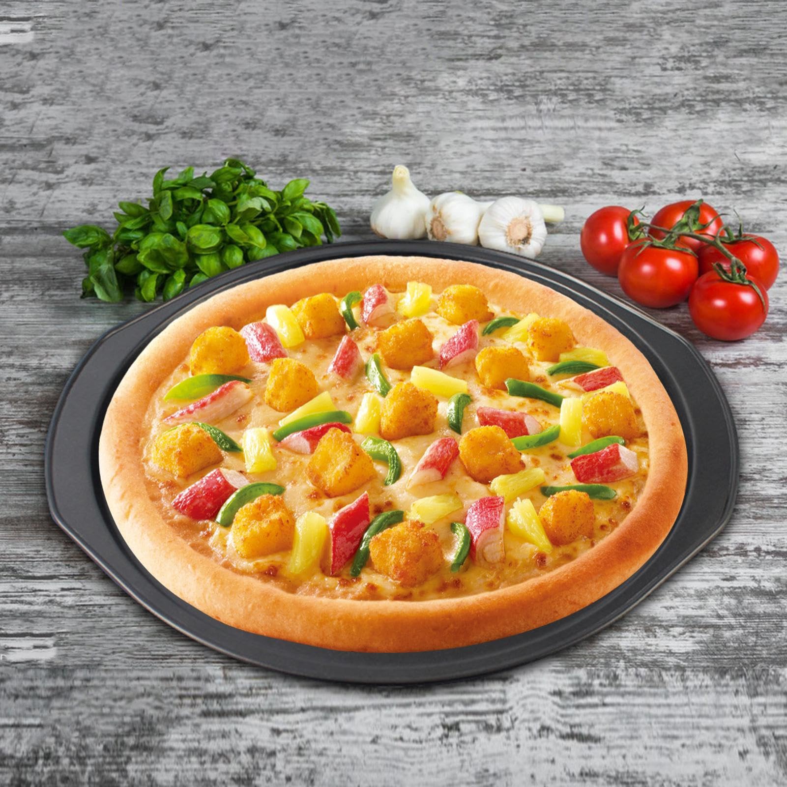 YIDOUJIN Teglia Pizza Diametro 20cm, Set 4 Stampi Pizza Teglie Forma Rotonda Acciaio al Carbonio, con Doppio Strato di Rivestimento Antiaderente
