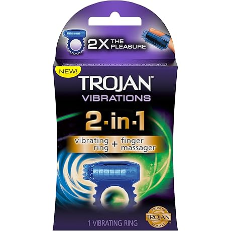 Trojan Vibrant Ring for Couples: Vibrating Ring + Finger Massager