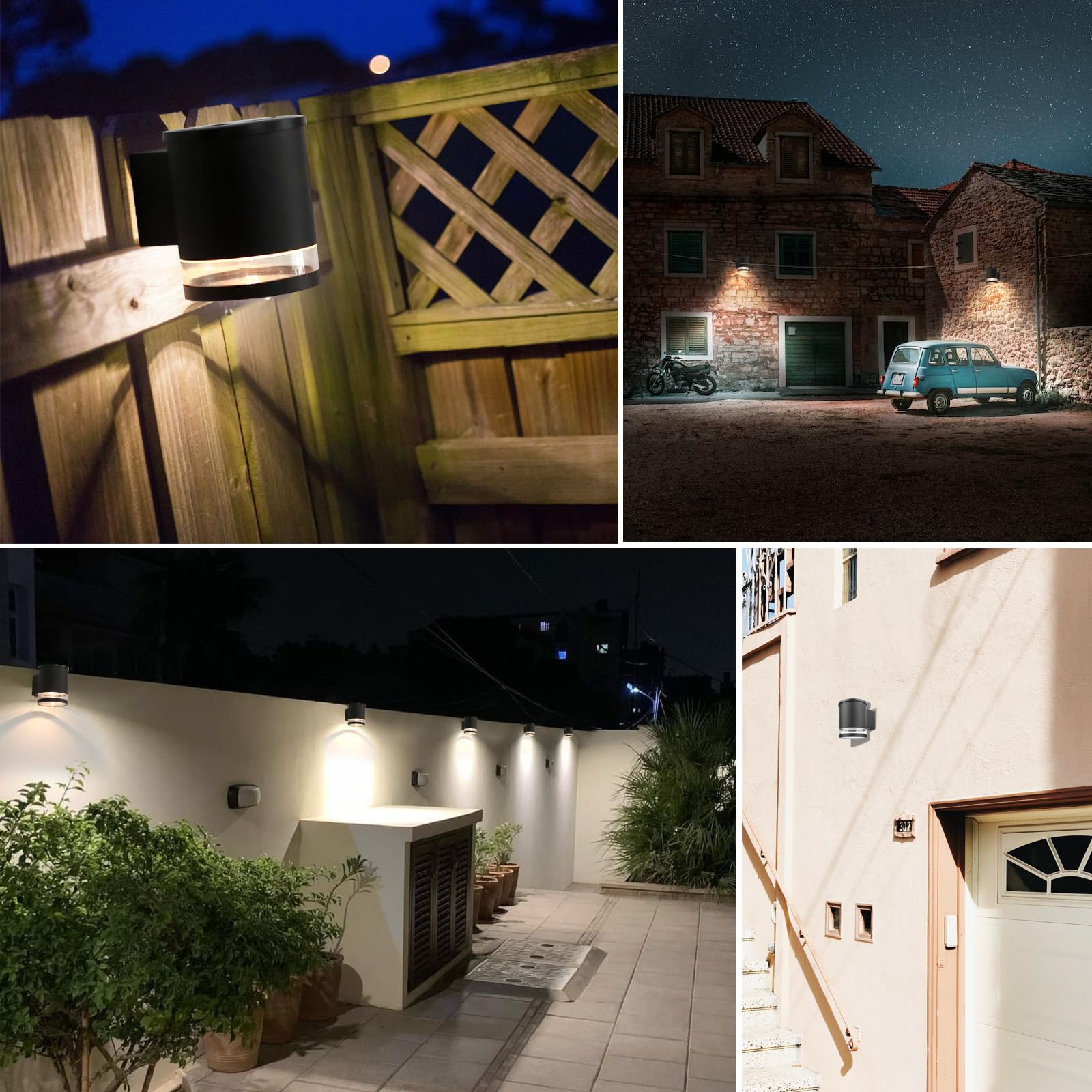 Solar-Wandleuchte für den Außenbereich, Dämmerung bis Morgendämmerung, Aluminium, 3000 K Wandleuchter | IP54 wasserdicht, schwarz, warmweiß, Außendekor-Leuchte für Veranda, Deck, Zaun, Terrasse, Haustür, Treppe, 1 Stück