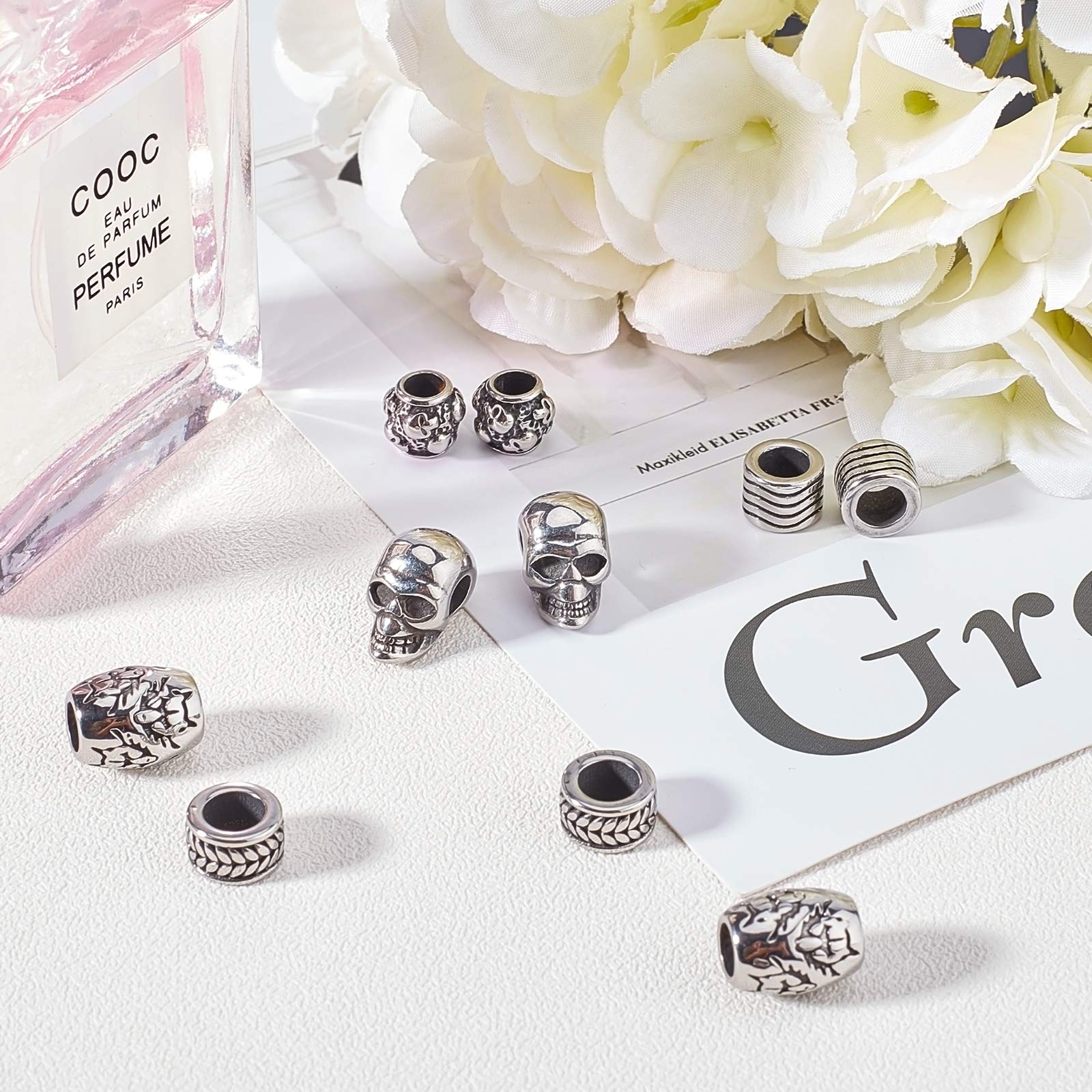 シルバースカルビーズ 10個 （ブレスレット）