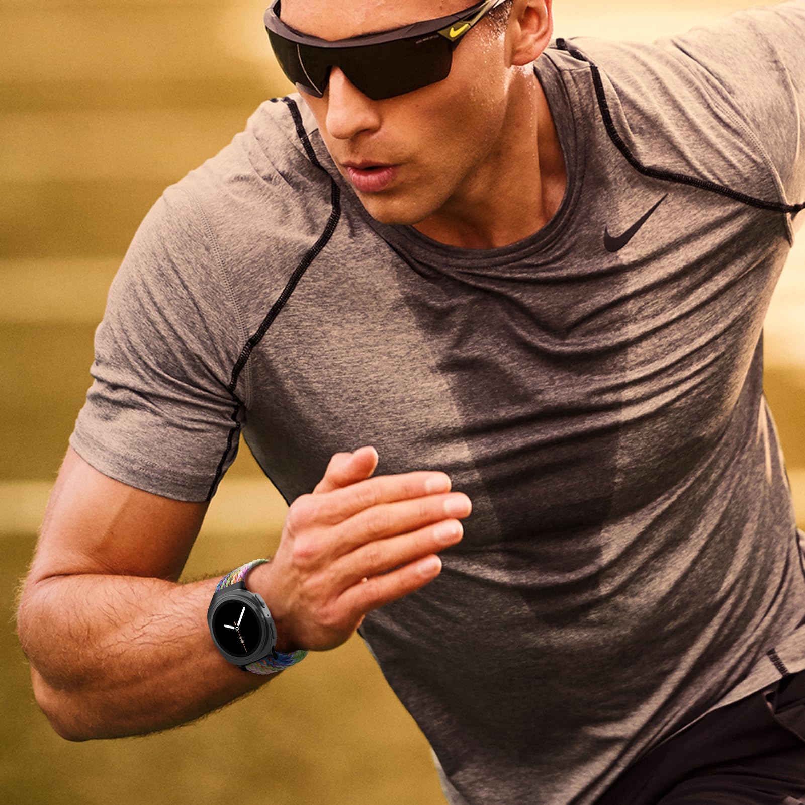Correas trenzadas con un clic para Samsung Galaxy Watch 8/8 Classic Band de 40 mm, 44 mm, 46 mm, para mujeres y hombres, pulsera elástica con cierre de paracaídas, correa de nailon deportiva para