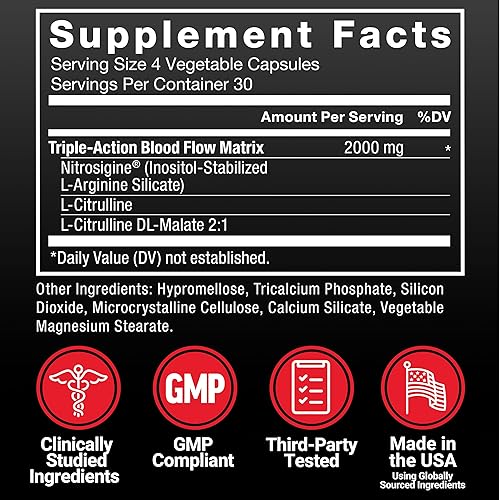 Miniatura 7 de FORCE FACTOR Potenciador de óxido nítrico, fórmula de acción rápida con L-arginina, aumenta los niveles de óxido nítrico, maximiza las bombas