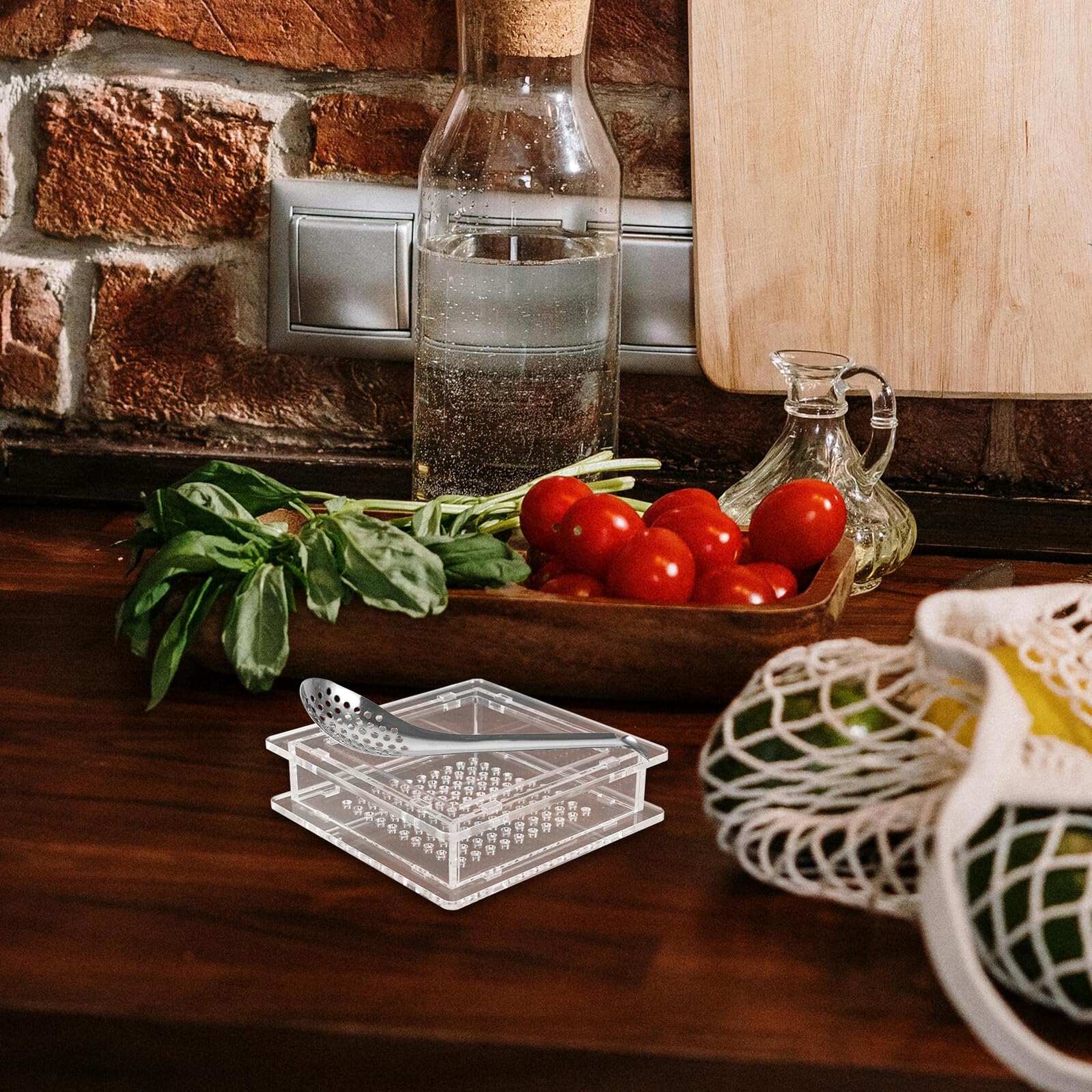 IMIKEYA Strumento per fare caviale con fori scatola dispenser per gastronomia molecolare cucchiaio piccolo in acciaio inox per cucina domestica sicura e riutilizzabile