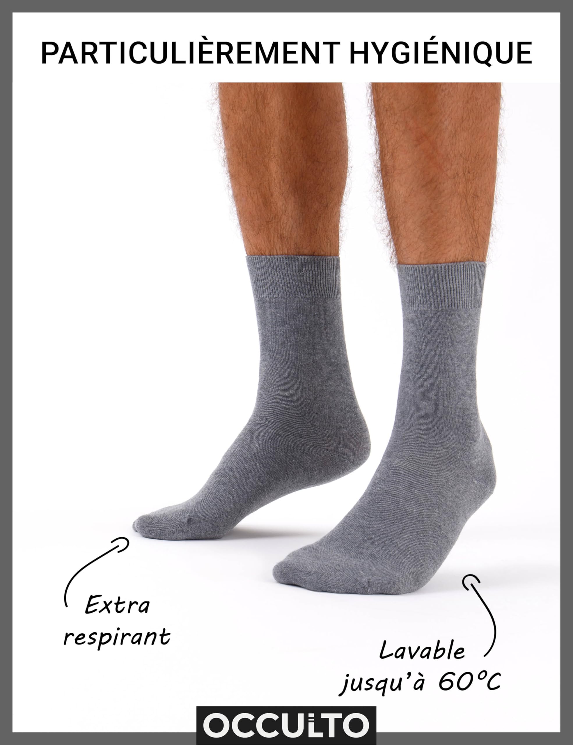 Occulto chaussettes homme 100% coton lot de 10-20 paires (modèle: Ingo)