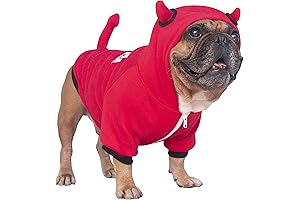 Devil Dog Costume Large: iChoue Little Devil Dog Costume Hoodie for French Bulldog