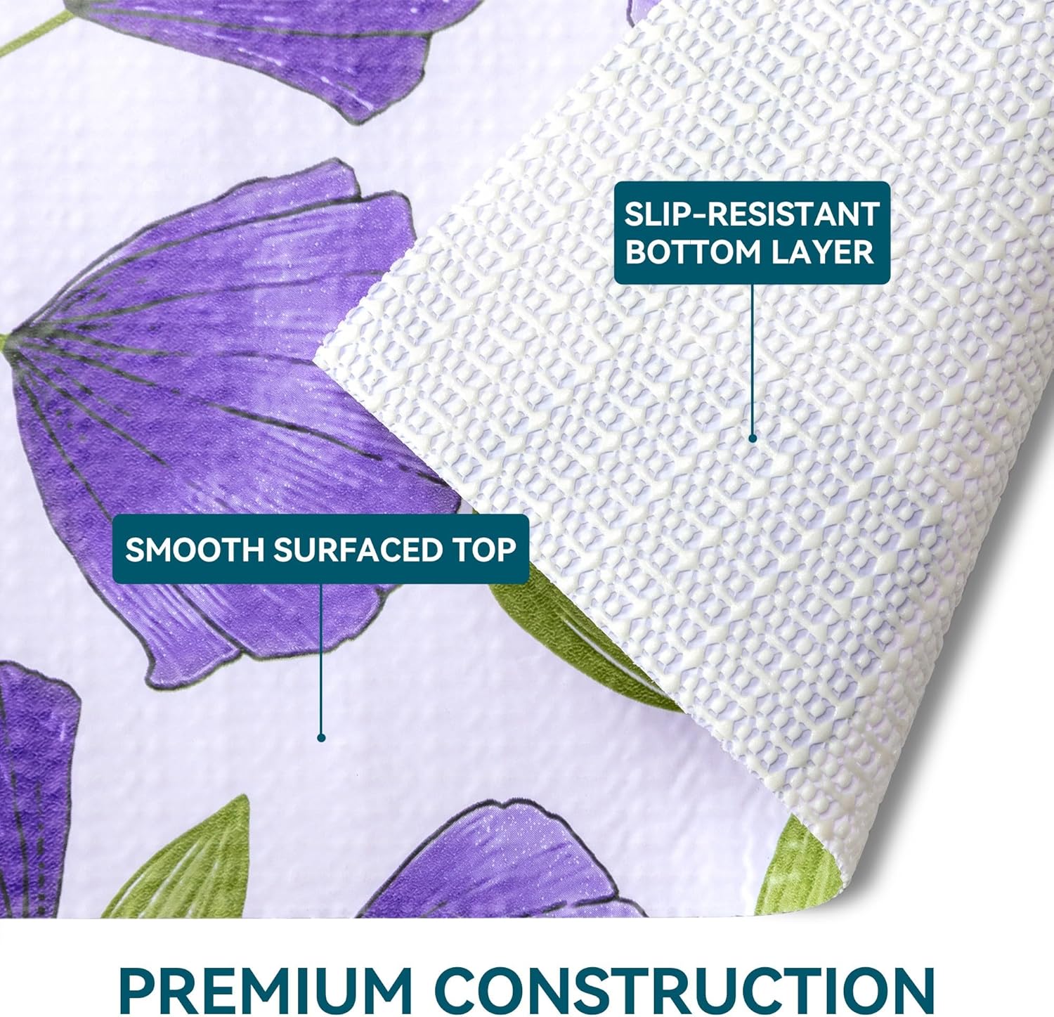 20" W x 360" L Floral Drawer and Shelf Liner for Cabinets, Non-Adhesive Strong Grip Non-Slip Flower Shelf Cabinet Kitchen Shelf Liners for Kitchen Cabinets