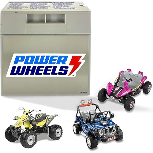 12-Volt Battery | Fits 12V Power Wheels Battery | Replacement Part 1001175653, 00801-0638, 00801-1869 | Replaces All Gray Rechargeable 12V Kids Car Batt - 12 Volt 12 Ah