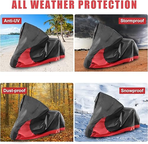 Miniatura 6 de X AUTOHAUX Funda para motocicleta 2 en 1, impermeable, protector de polvo y lluvia para Harley Sportster Iron 883 para Honda CB CBR Cruiser Scooter