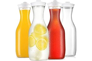 NETANY 50 Oz Water Carafe with Flip Top Lid - The Perfect...