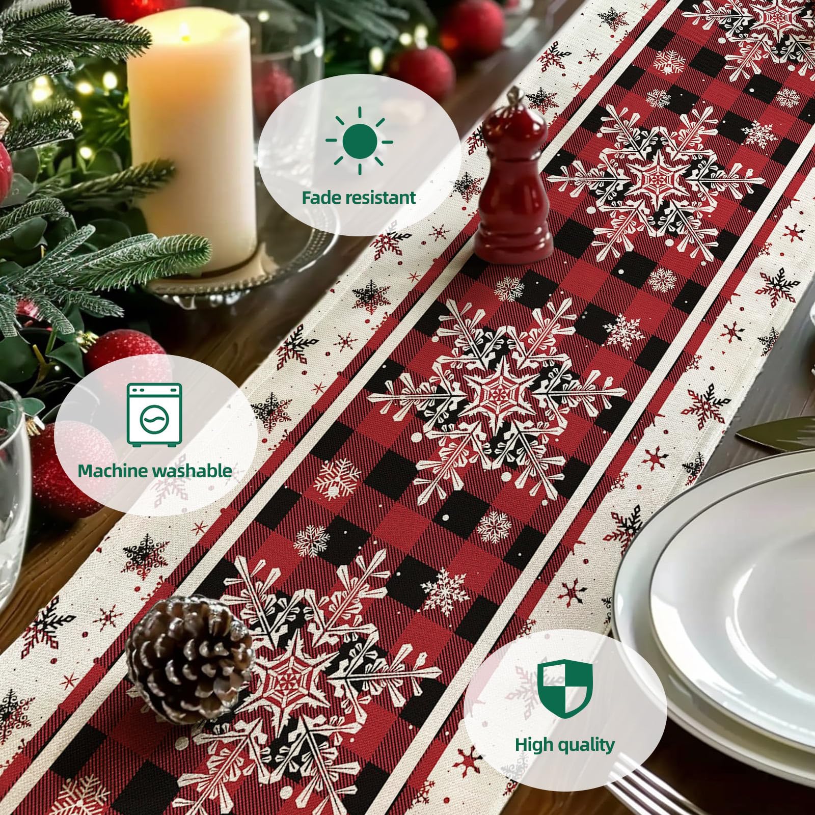 Chemin De Table Noël Flocon De Neige - Le Rêve De Noël