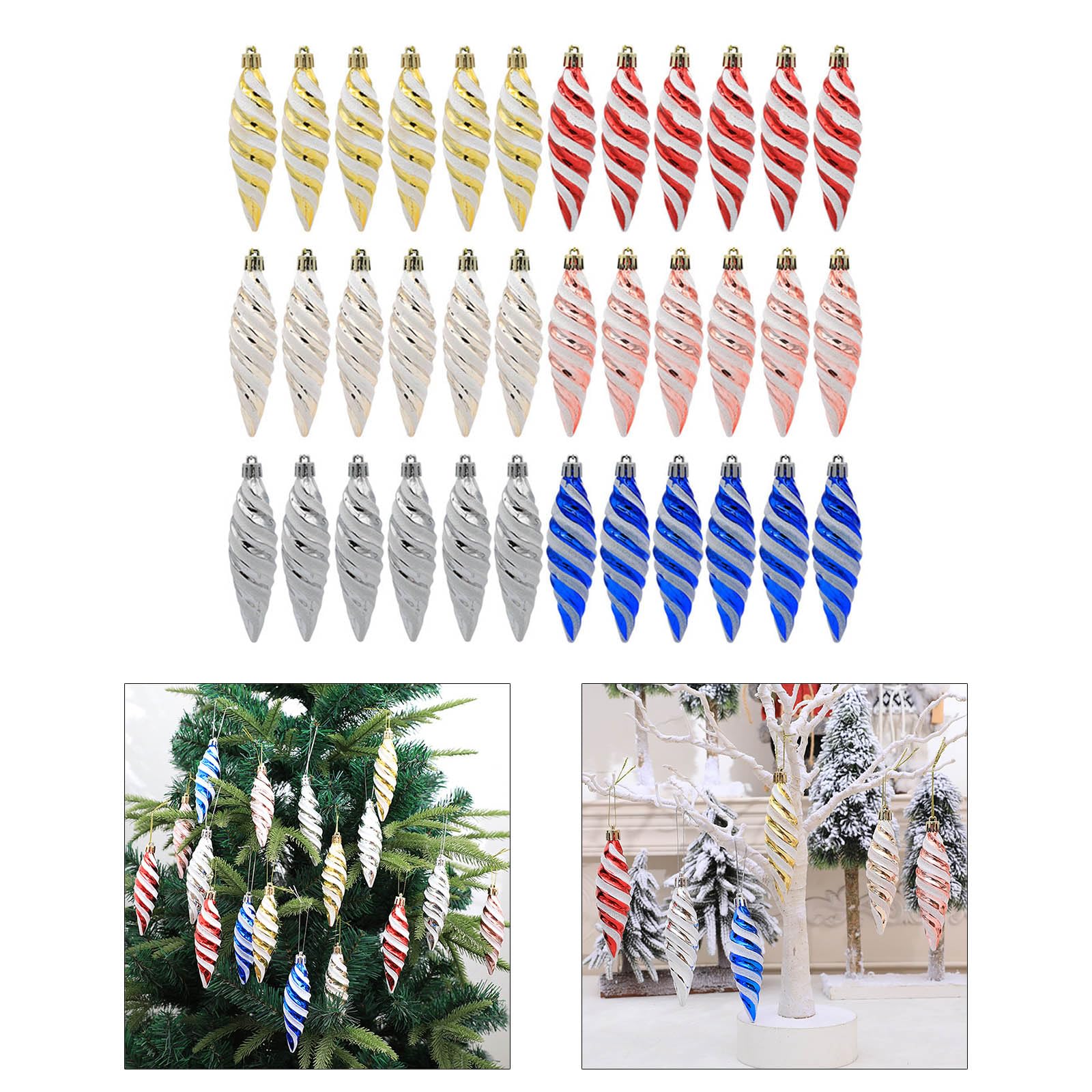 36 Adornos Colgantes para árbol de Navidad con Cuerda