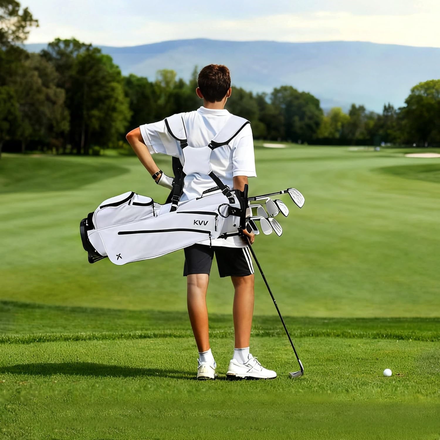 KVV Junior Golf Bag, Lightweight Golf Stand Bag for Young Players for Ages 4-6,6-8,9-12, 12 and Up