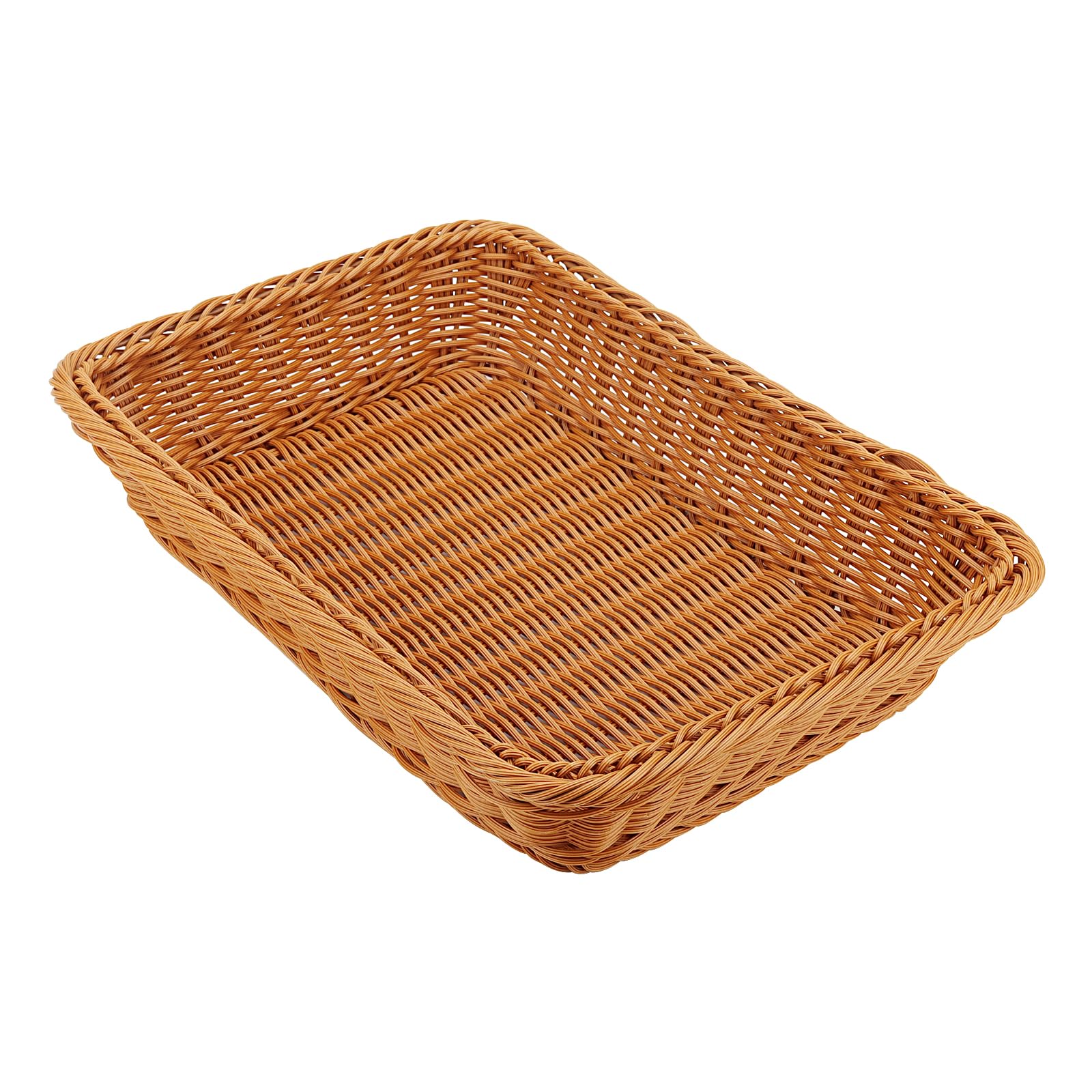 MANCHAP 3 cestini rettangolari in vimini sintetico, 35 x 25 x 7,5 cm, in finto rattan, per pane e frutta, per cucina