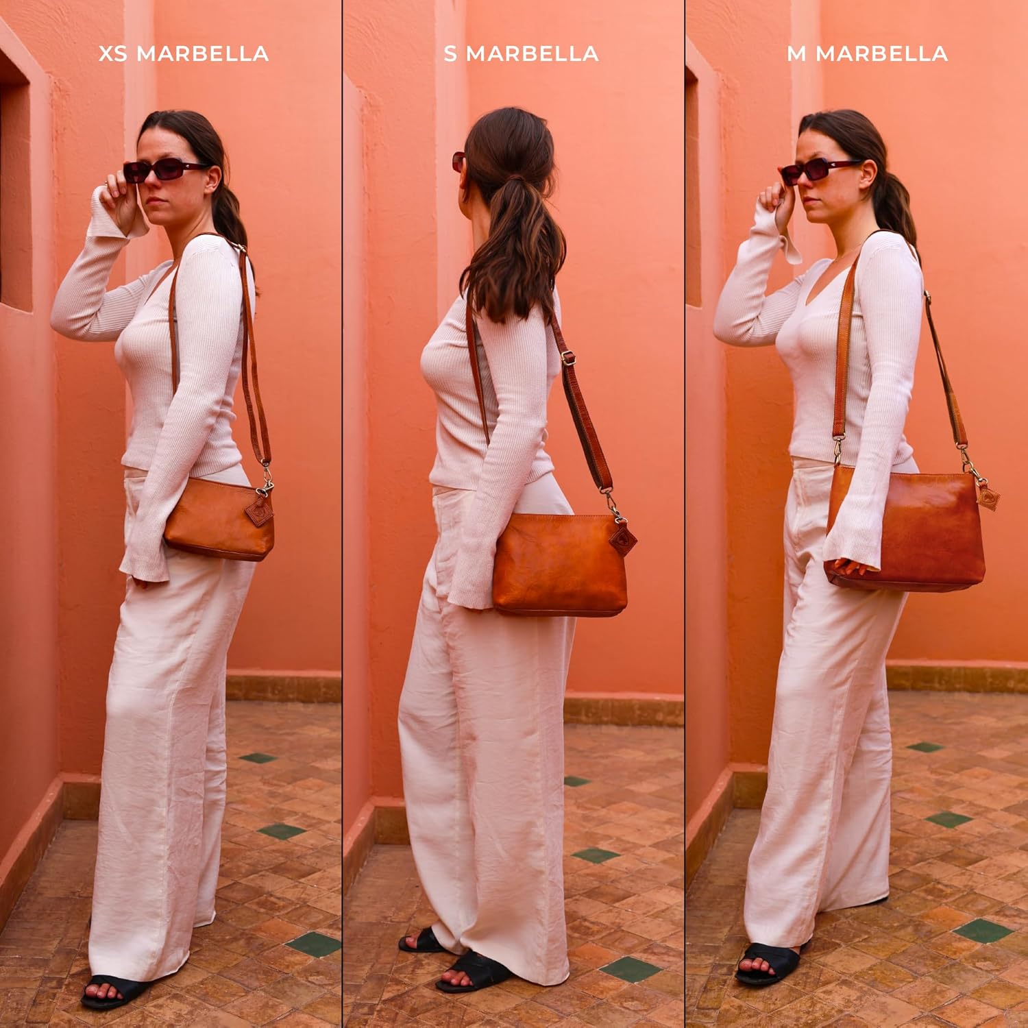 BERLINER BAGS Vintage Genuine Leather Shoulder Bag Marbella S, Small Crossbody Purse for Women - Image 10