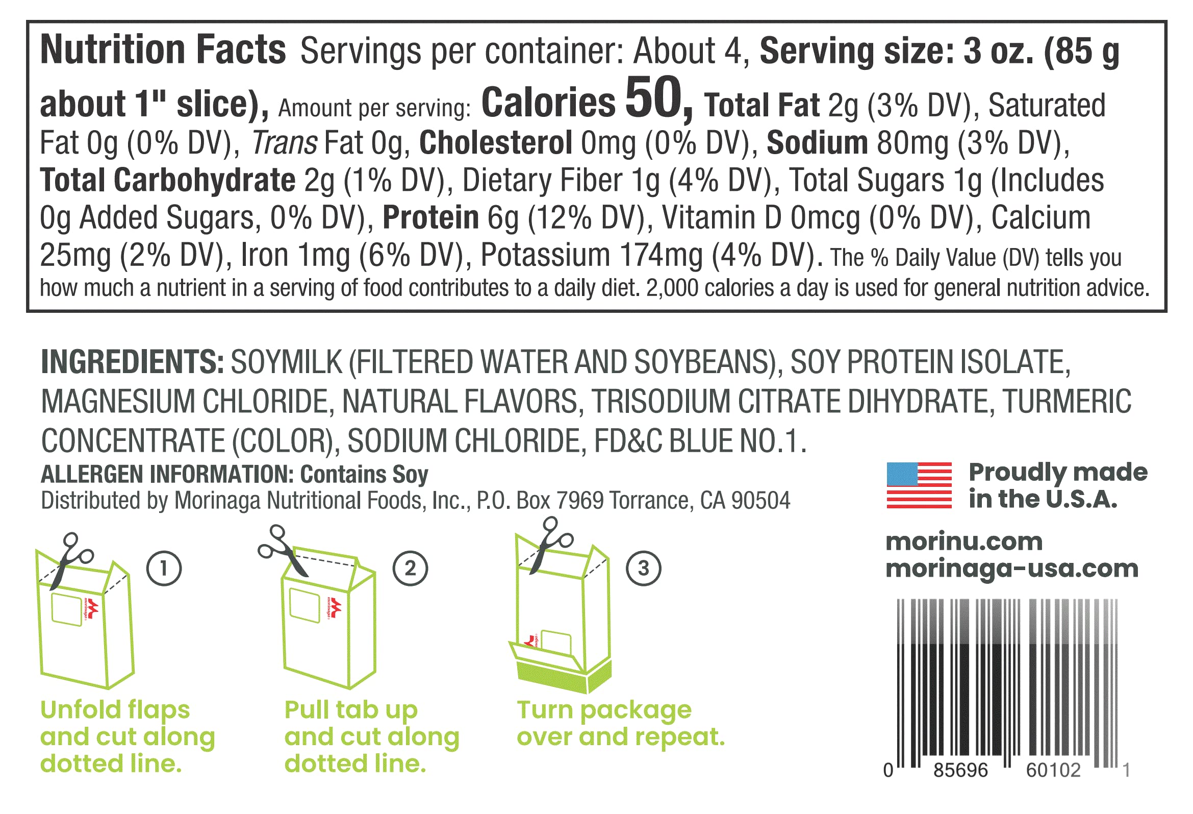 MoriNu Silken Tofu Edamame Flavored Firm Velvety Smooth and Creamy