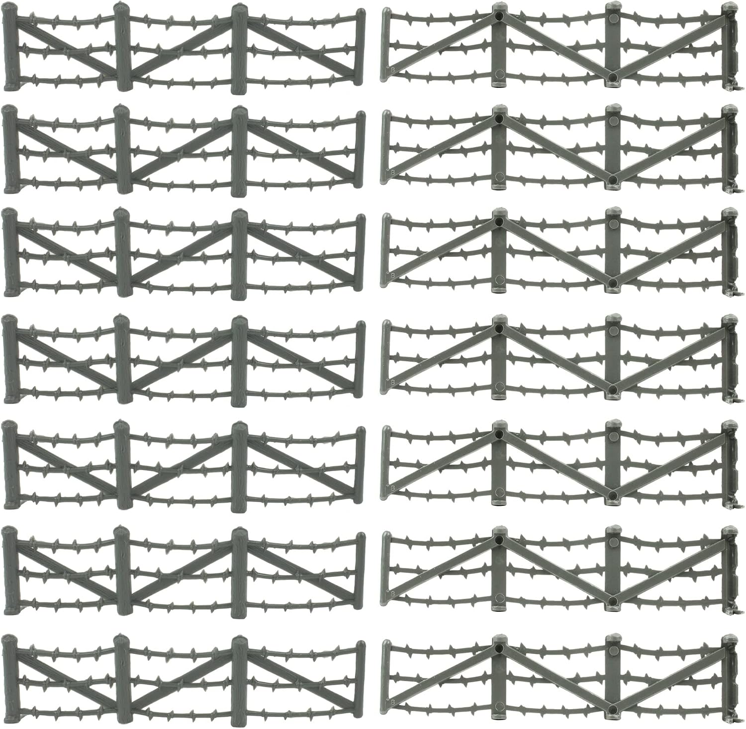 BMC Classic Marx Barbed Wire Fences - 20pc Gray Plastic Army Men Accessories