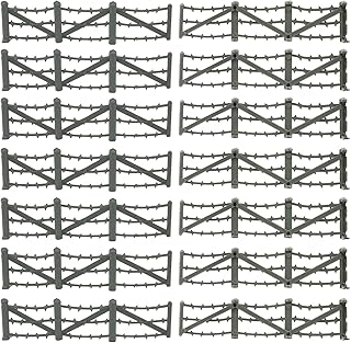 BMC Classic Marx Barbed Wire Fences - 20pc Gray Plastic Army Men Accessories