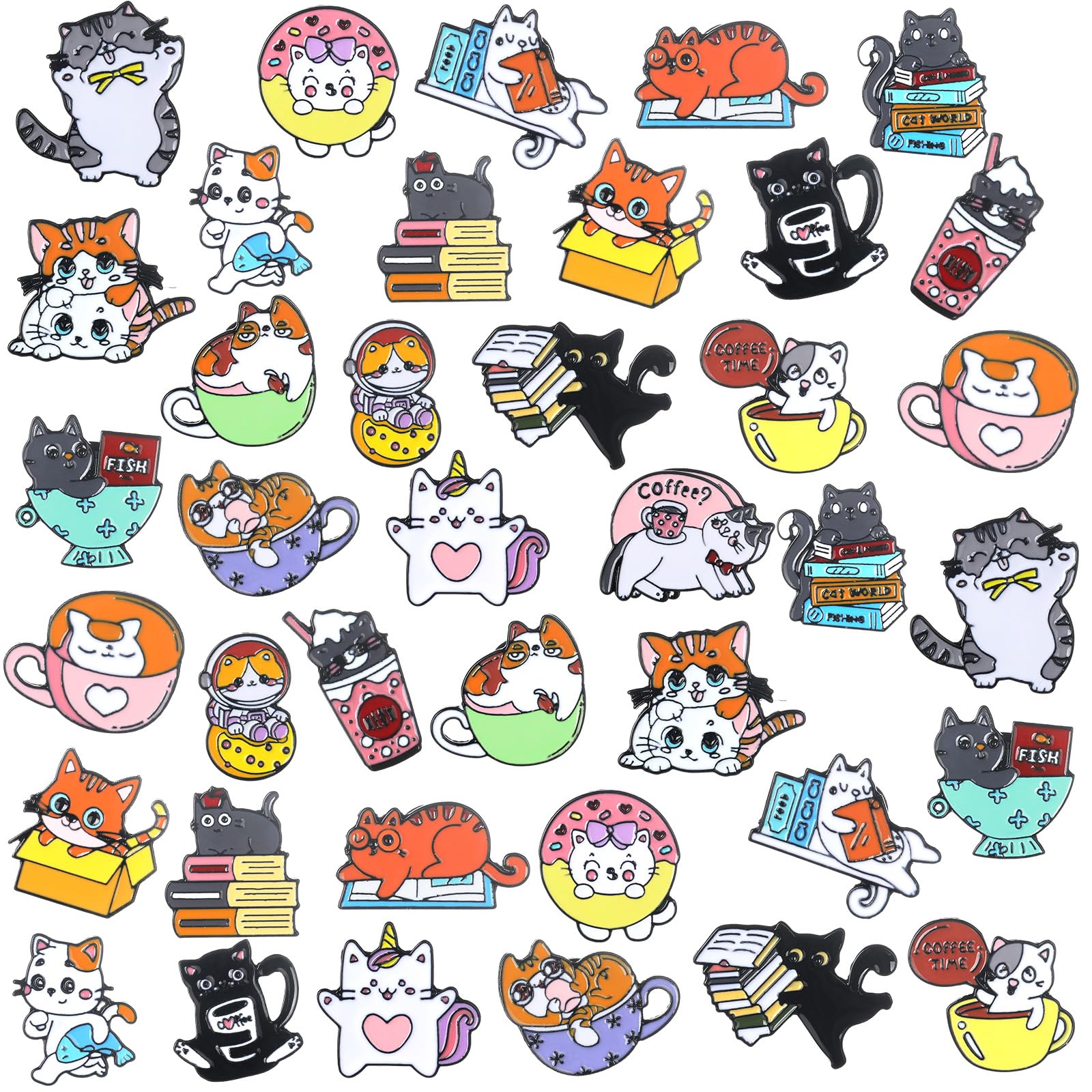 40 Pcs Cat Dog Enamel Pins for Backpacks Funny Pet Cat Dog Lapel Pins Lovely Cute Brooch for Women Men Lovers Clothes Bags Accessories Gifts-image-30