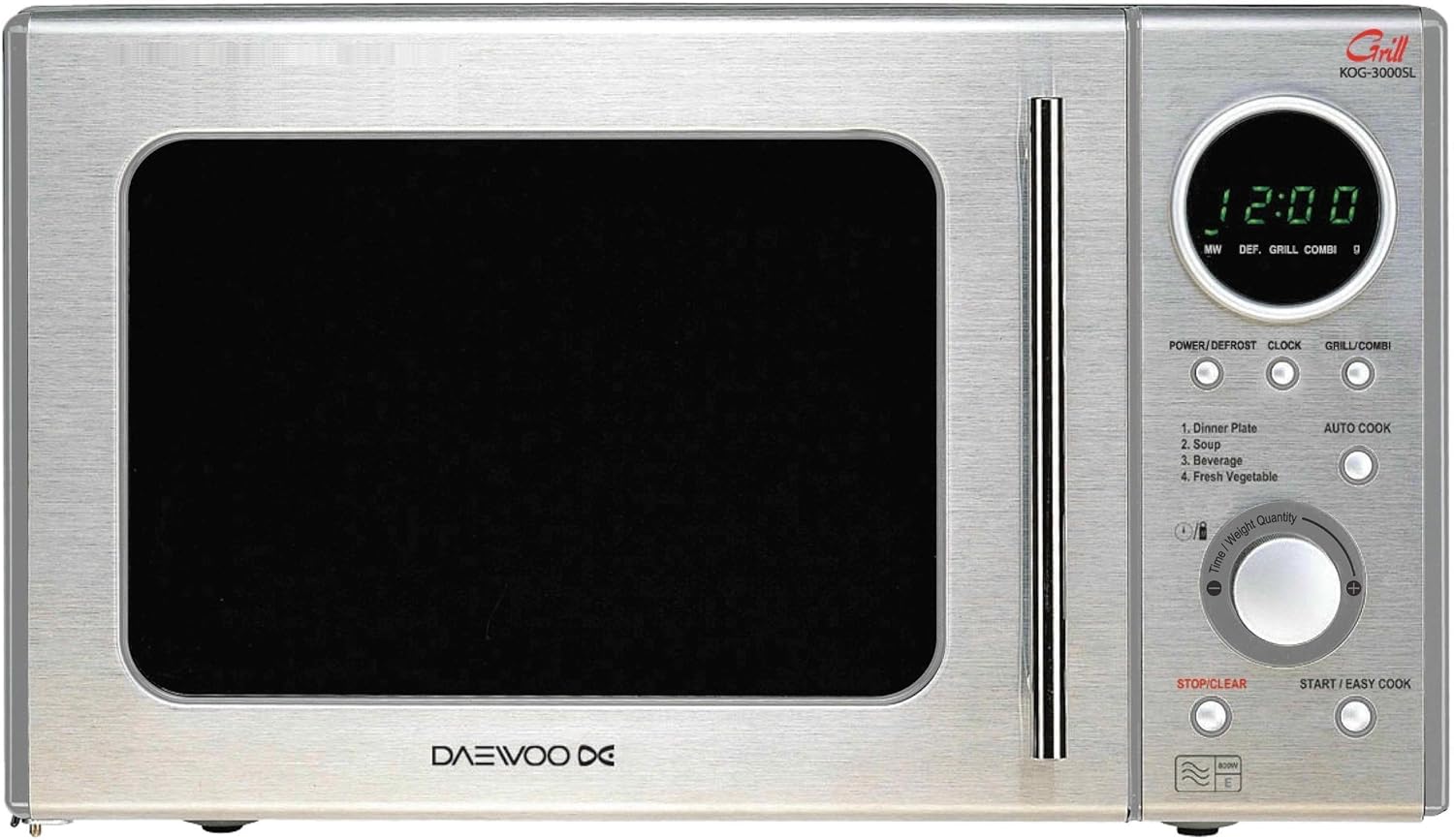 Daewoo KOR3000DSL Touch Control Microwave Oven with Grill 20 Litre 800