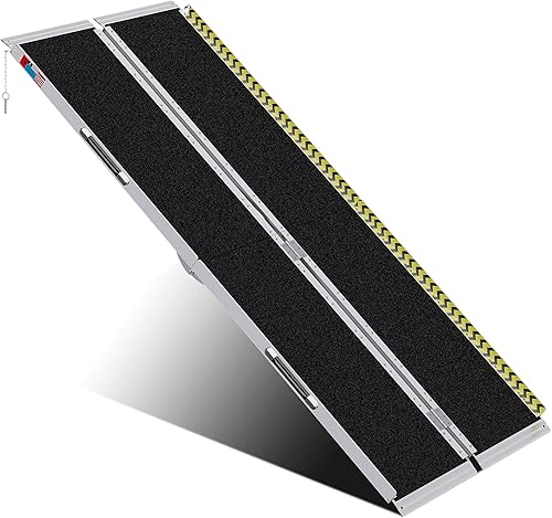 Rampa portátil para silla de ruedas de 7 pies, rampa portátil plegable de aluminio antideslizante, rampas para sillas de ruedas para el hogar,