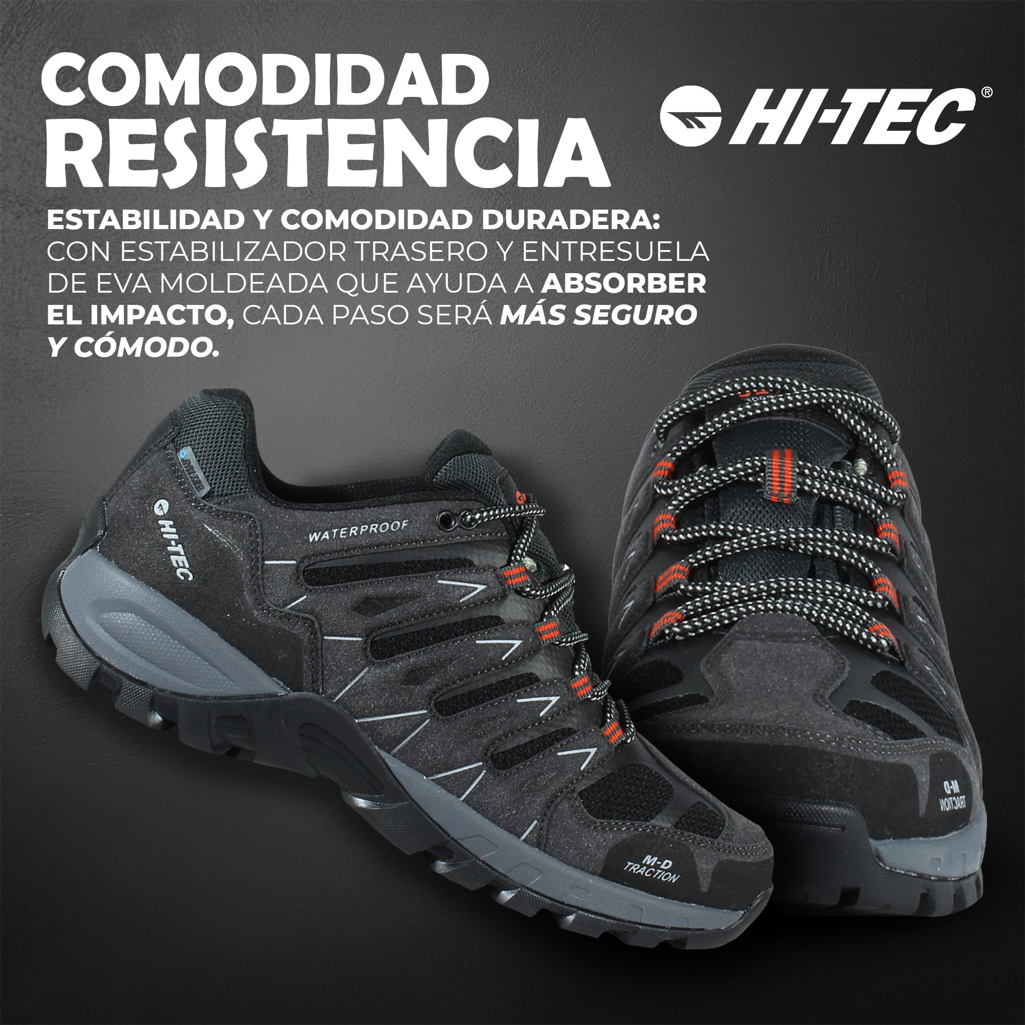 HI-TEC Muflon Low, Zapatillas de Trekking Hombre,Calzado Senderismo Hombre Impermeable, Calzado montaña Hombre